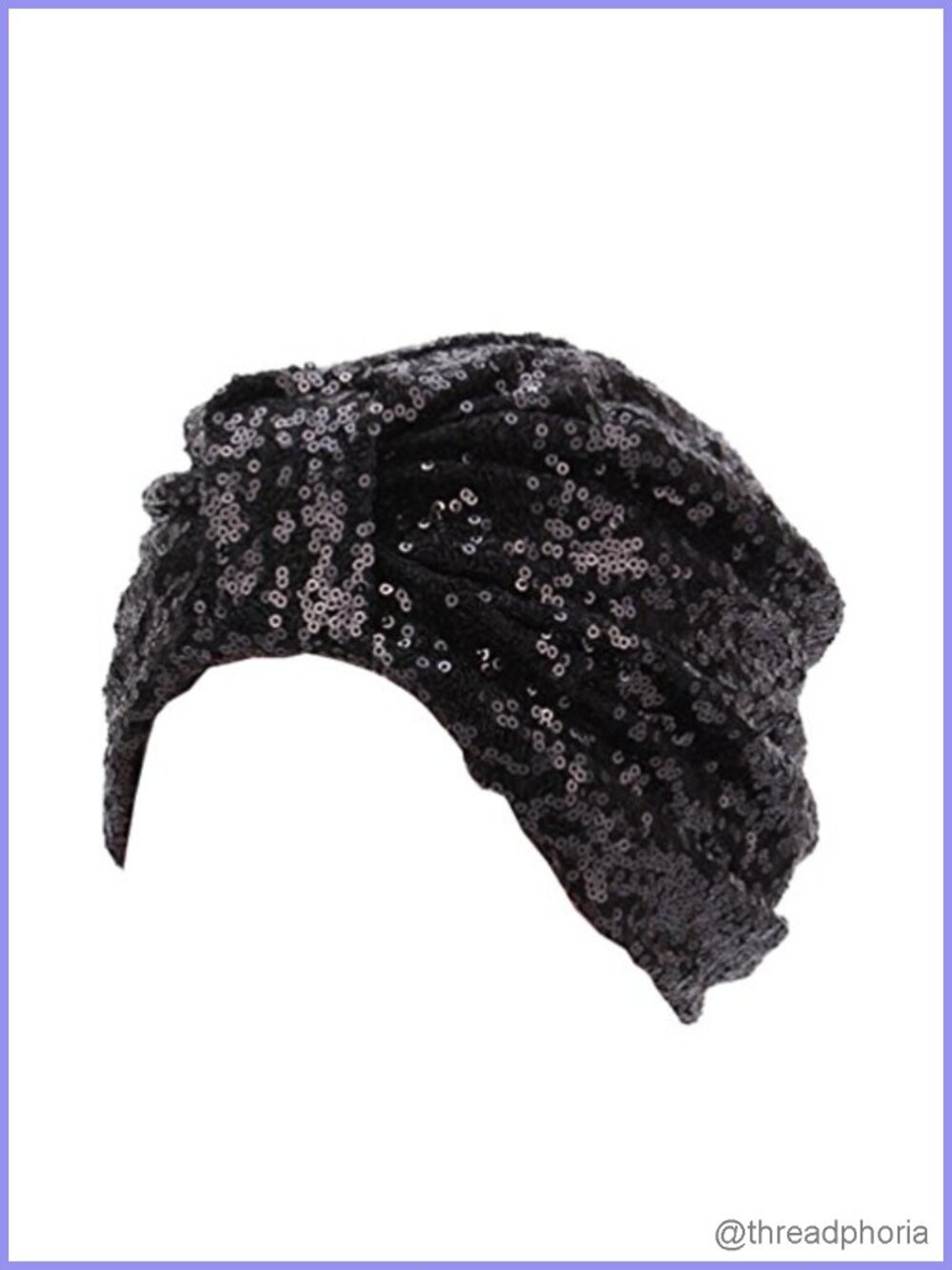 Sparkly Sequin Twist Pleated Hair Wrap Stretch Turban